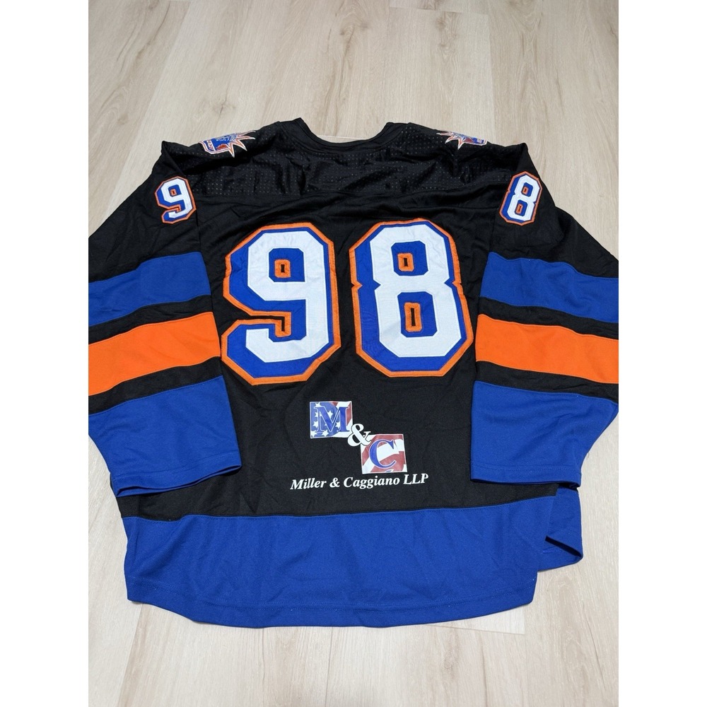 COBA Boldest Jersey #98 Men's XL Black Blue Hockey Ealer Sports New York - Picture 6 of 6